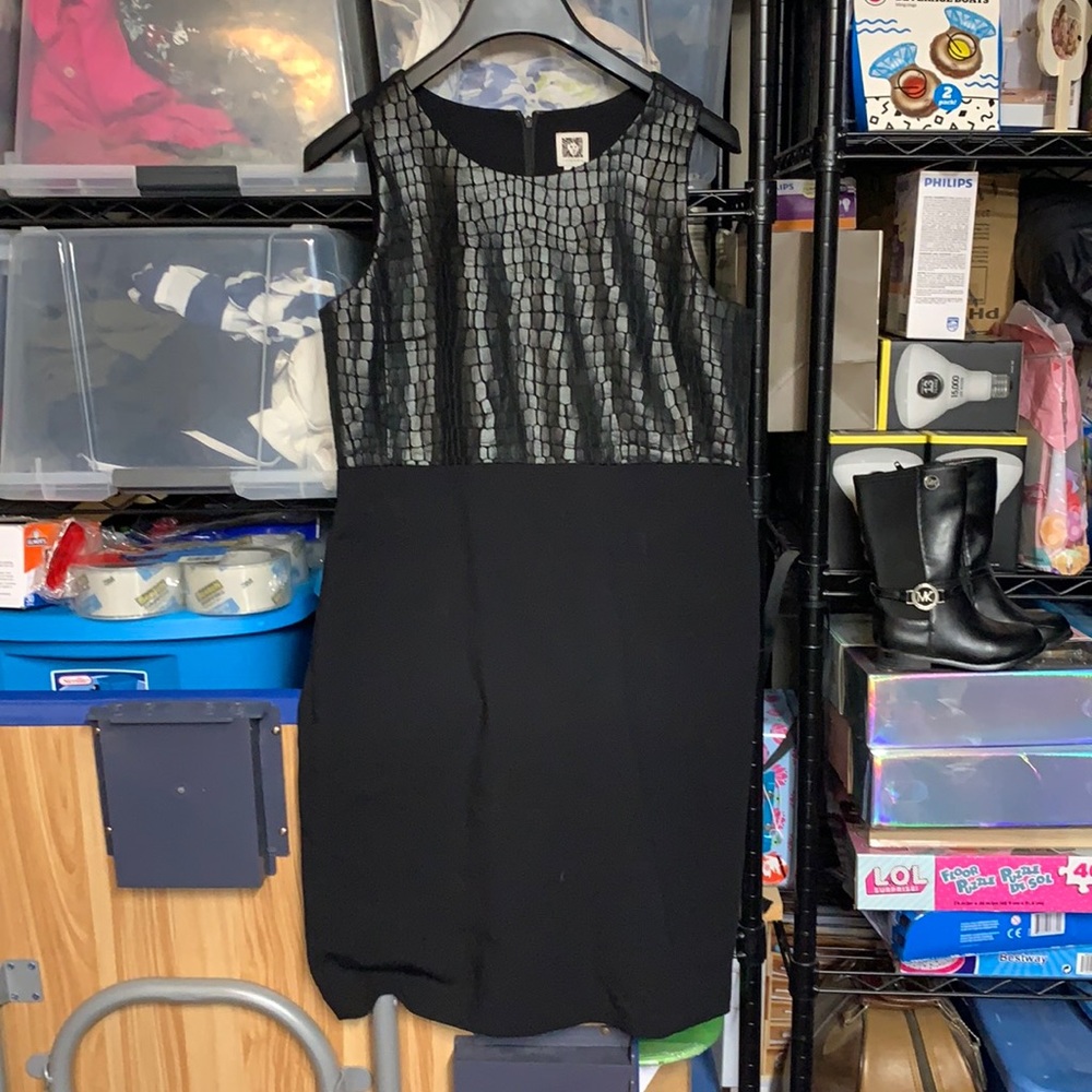 Anne Klein half faux leather dress
